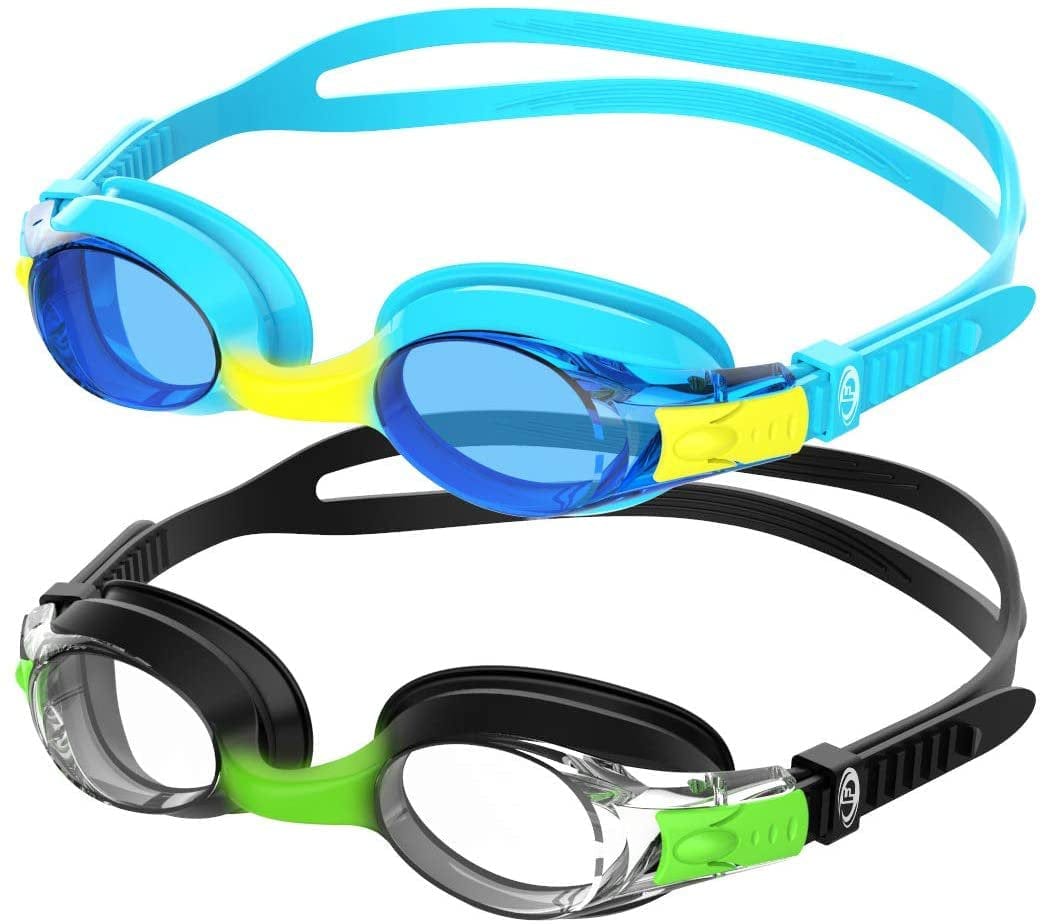 Findway Kids Swim Goggles, 2 Pack Kids Swimming Sport Goggles No Leaking Youth Girls Boys for Age 4-16