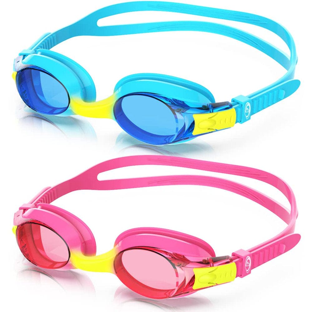 Findway Kids Swim Goggles, 2 Pack Kids Swimming Sport Goggles No Leaking Youth Girls Boys for Age 4-16