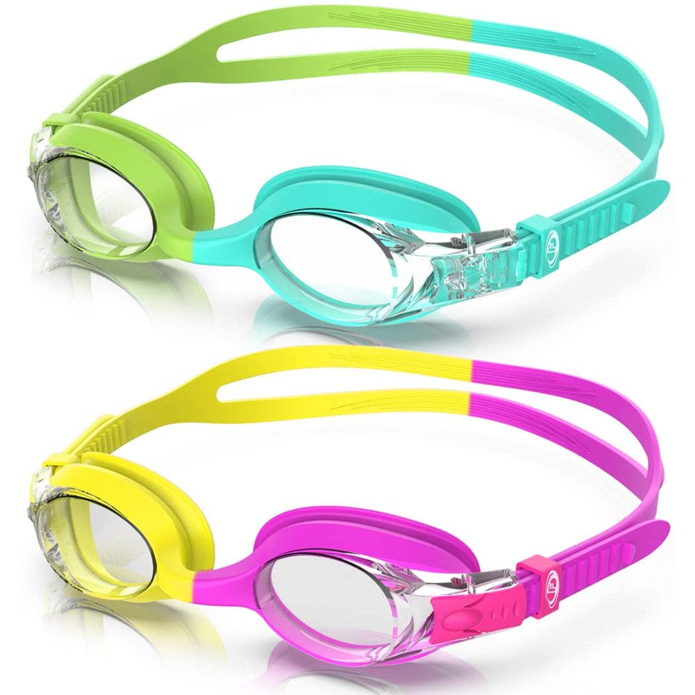 Findway Kids Swim Goggles, 2 Pack Kids Swimming Sport Goggles No Leaking Youth Girls Boys for Age 4-16