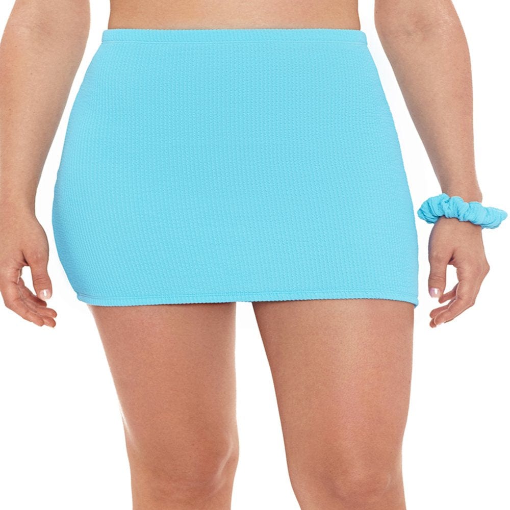 Hit Rewind Junior Crinkle Mini Skirt Coverup with Scrunchy