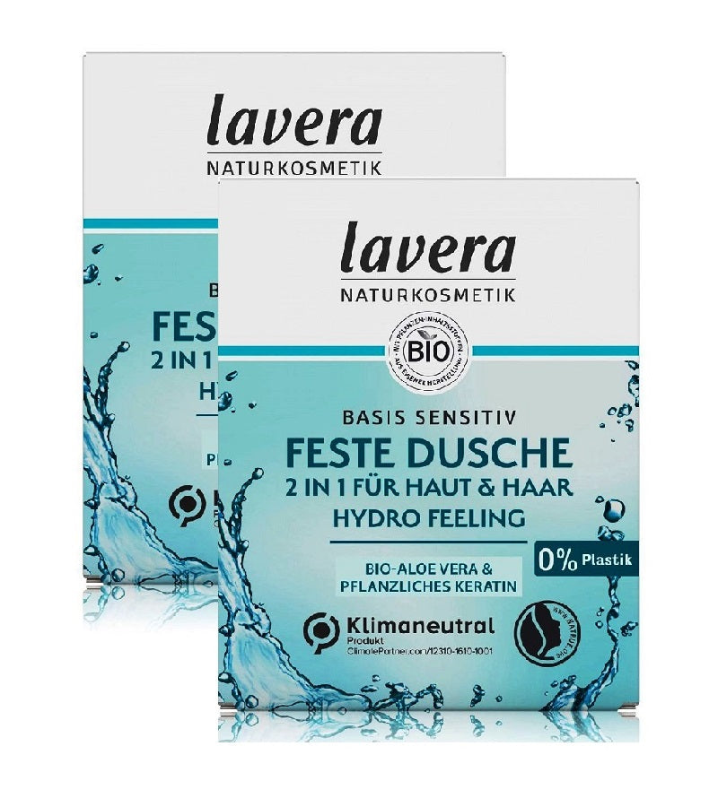 2xPack Lavera 2in1 Basic Sensitive Hydro Feeling Solid Shampoo - 100 g