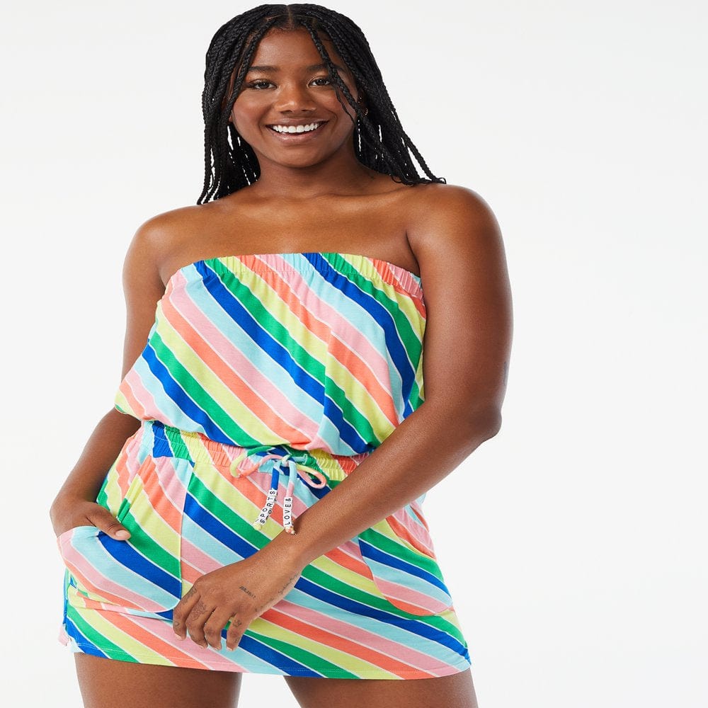 Love & Sports Women'S Tube Dress Swim Cover-Up