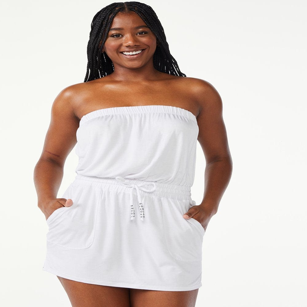 Love & Sports Women'S Tube Dress Swim Cover-Up