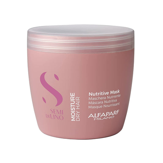 Alfaparf Milano, Mask Semi Di Lino Moisture Nutritive Mask for Dry Hair - Safe on Color Treated Hair - Sulfate, Paraben and Paraffin Free - Professional Salon Quality