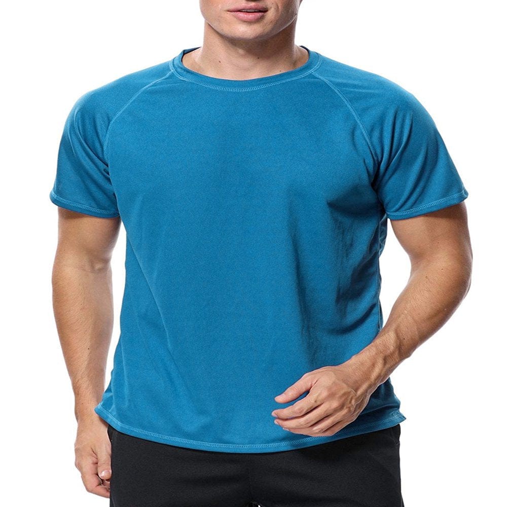 Men'S Quick Dry Short Sleeve Rash Guard Swimwear UPF 50+ Sport Shirt Swim Tops