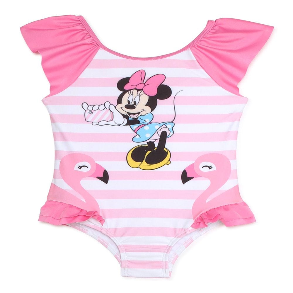 Minnie Mouse Baby and Toddler Girl One-Piece Swimsuit, Sizes 12M-5T