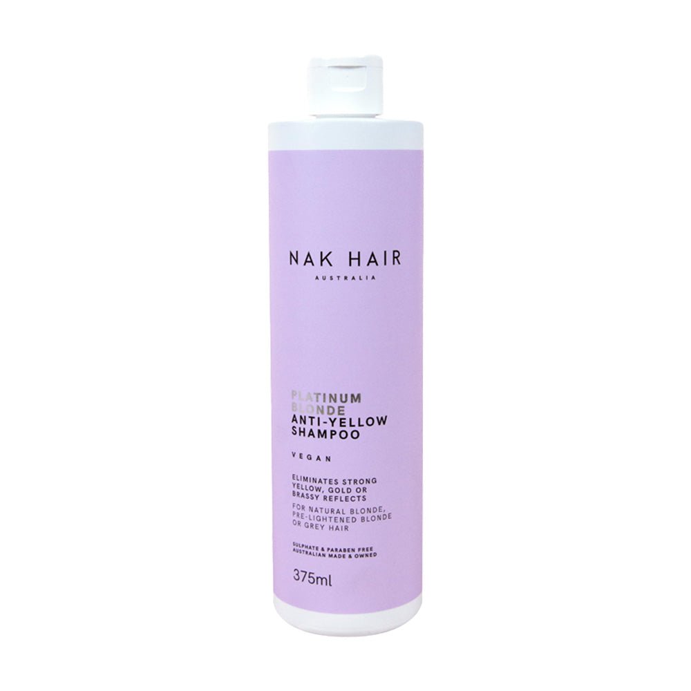 NAK Hair Platinum Blonde Anti-Yellow Shampoo 375ml - Price Attack