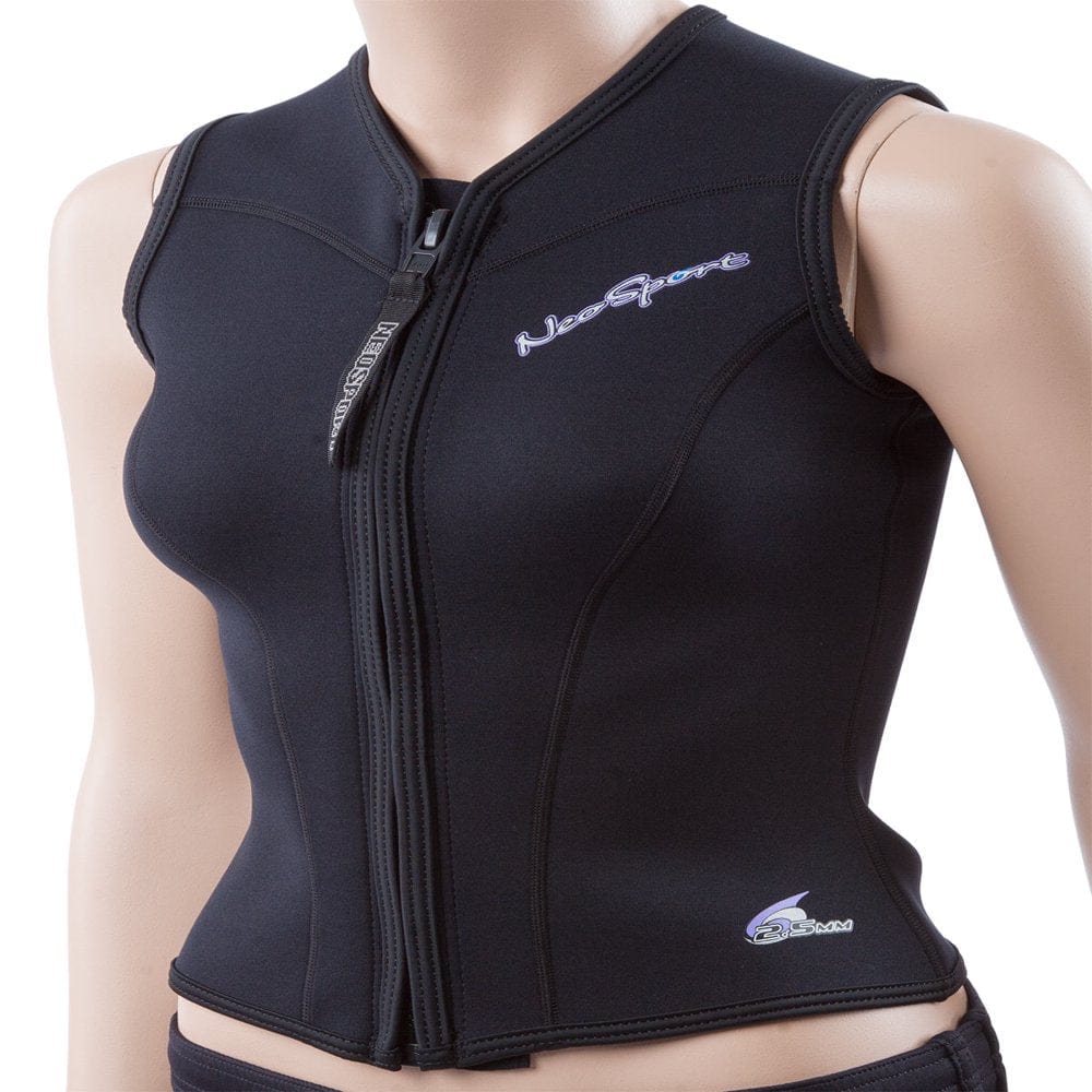Neosport Wetsuits Women'S Premium Neoprene 2.5Mm Zipper Vest, Black, 10 - Diving, Snorkeling & Wakeboarding