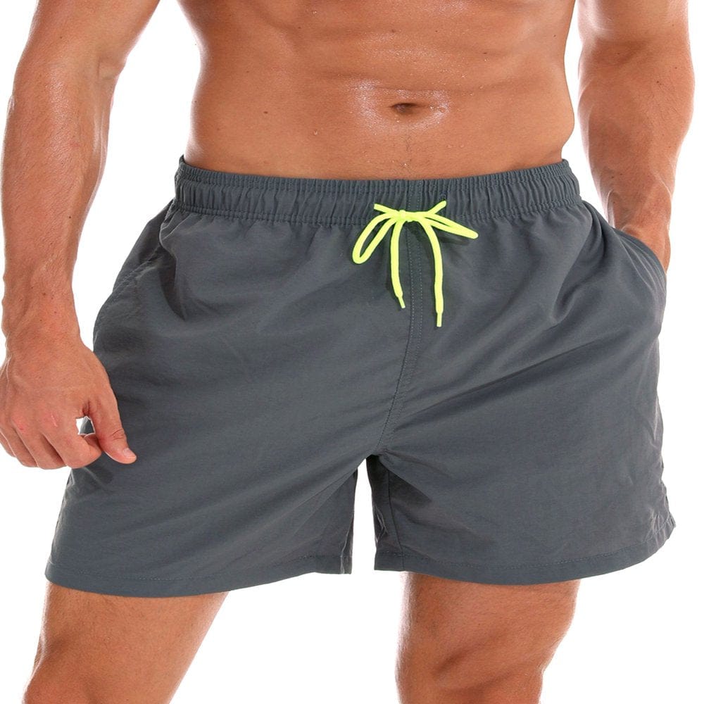 New Men Swim Trunks Shorts Pants Board Shorts Boardshorts Swimwear Swimsuit Beachwear Casual Surfing Swimming Bathing Suit Quick Dry Summer Yellow XS