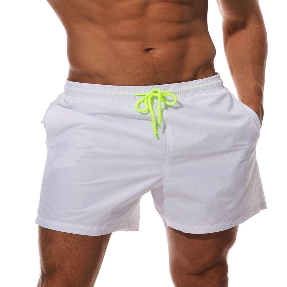 New Men Swim Trunks Shorts Pants Board Shorts Boardshorts Swimwear Swimsuit Beachwear Casual Surfing Swimming Bathing Suit Quick Dry Summer Yellow XS