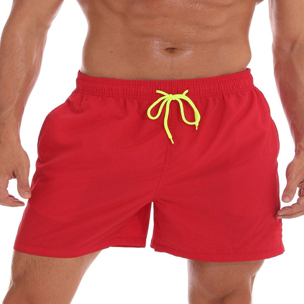 New Men Swim Trunks Shorts Pants Board Shorts Boardshorts Swimwear Swimsuit Beachwear Casual Surfing Swimming Bathing Suit Quick Dry Summer Yellow XS