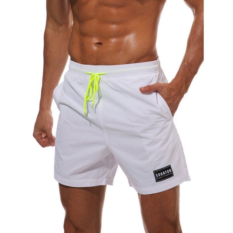 New Men Swim Trunks Shorts Pants Board Shorts Boardshorts Swimwear Swimsuit Beachwear Casual Surfing Swimming Bathing Suit Quick Dry Summer Yellow XS