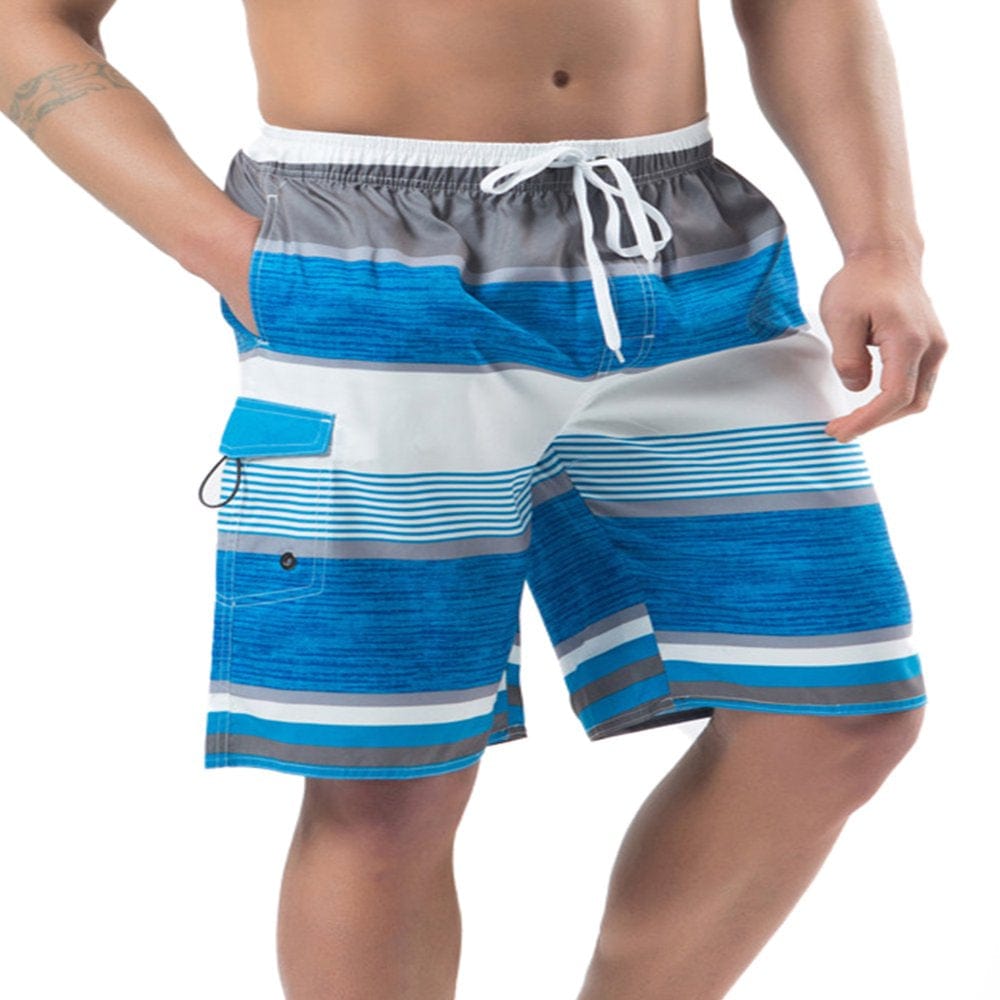 Niuer Mens Swim Trunks with Pockets Beach Swimwear Quick Dry Long Elastic Waistband Board Shorts Bathing Suits Holiday