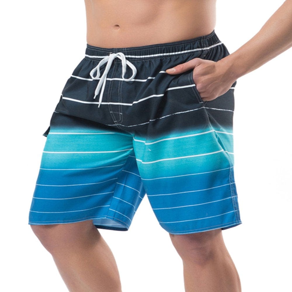 Niuer Mens Swim Trunks with Pockets Beach Swimwear Quick Dry Long Elastic Waistband Board Shorts Bathing Suits Holiday