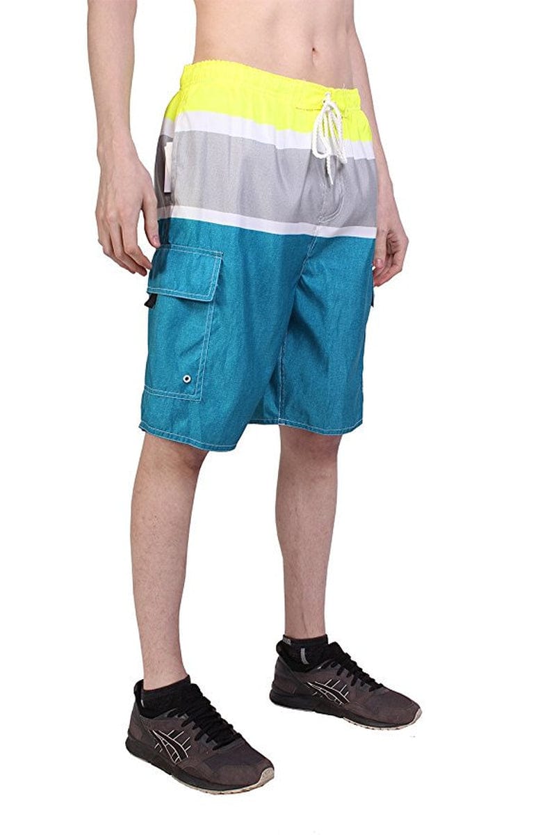 North 15 Men'S Swim Trunks with Cargo Pokcets-5110-Blk-Grey-2Xl