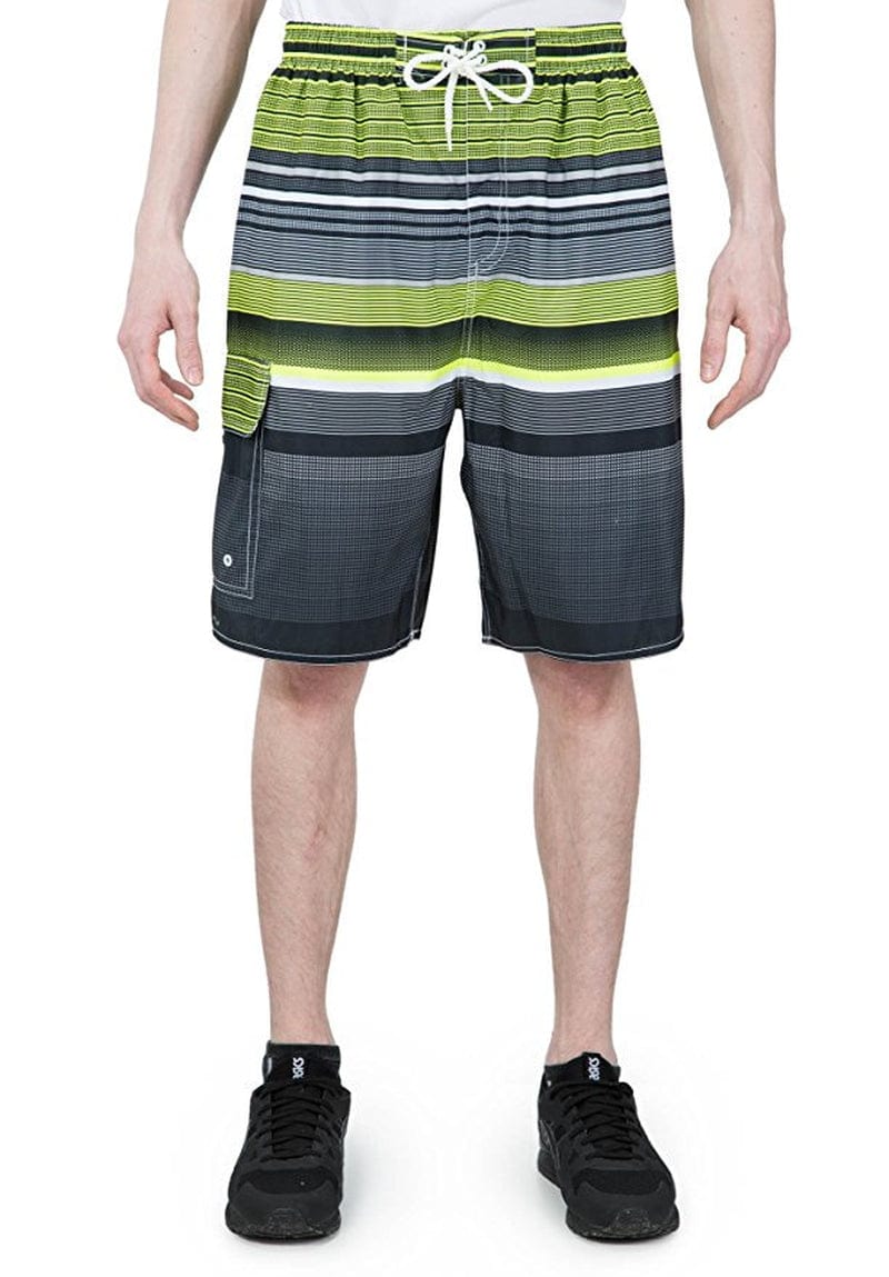 North 15 Men'S Swim Trunks with Cargo Pokcets-5110-Blk-Grey-2Xl