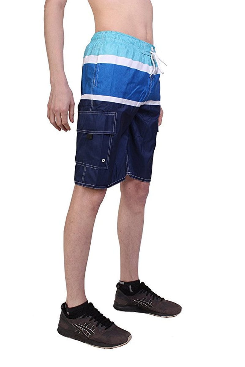 North 15 Men'S Swim Trunks with Cargo Pokcets-5110-Blk-Grey-2Xl