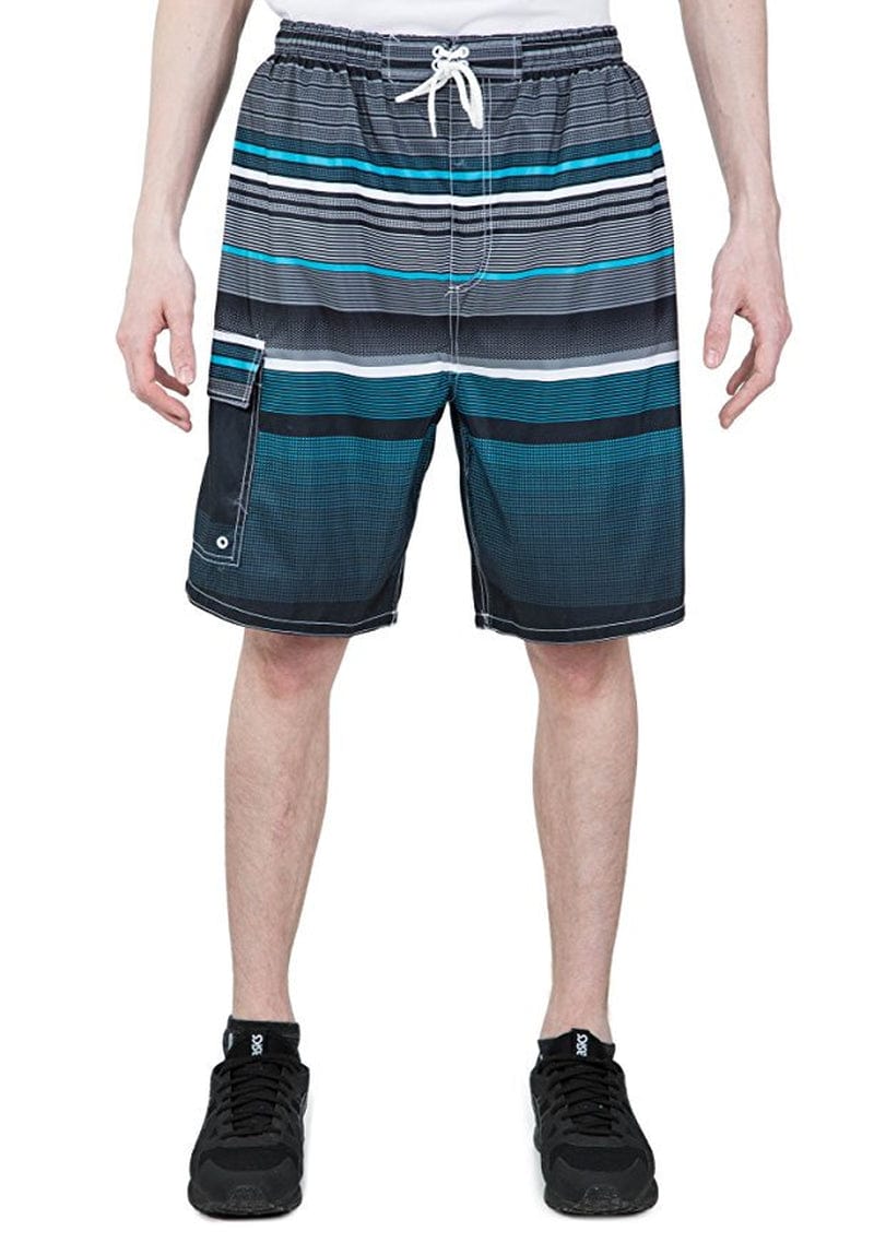 North 15 Men'S Swim Trunks with Cargo Pokcets-5110-Blk-Grey-2Xl