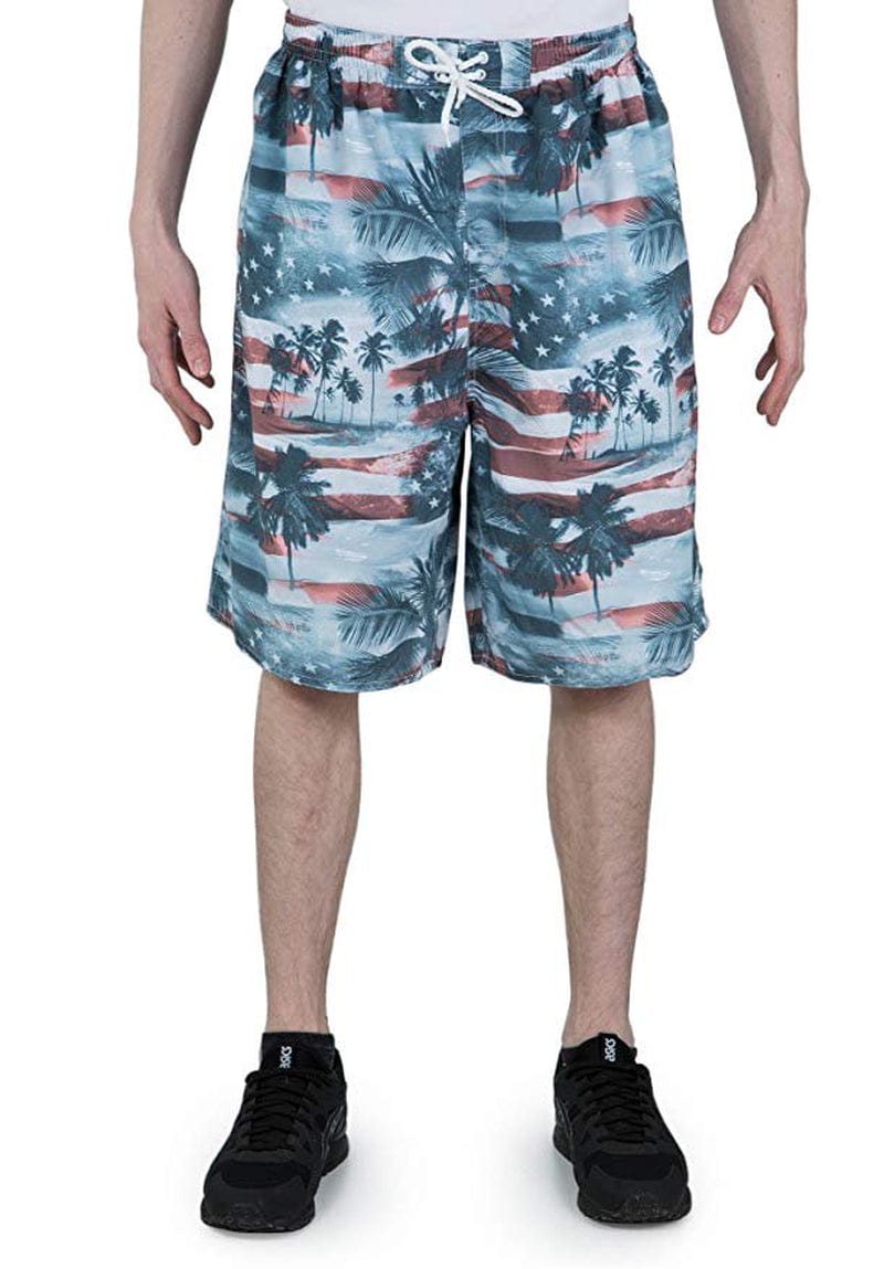 North 15 Men'S USA American Flag Quick Dry Swim Trunk Boardshorts with Cargo Pocket-7110-8-3Xl