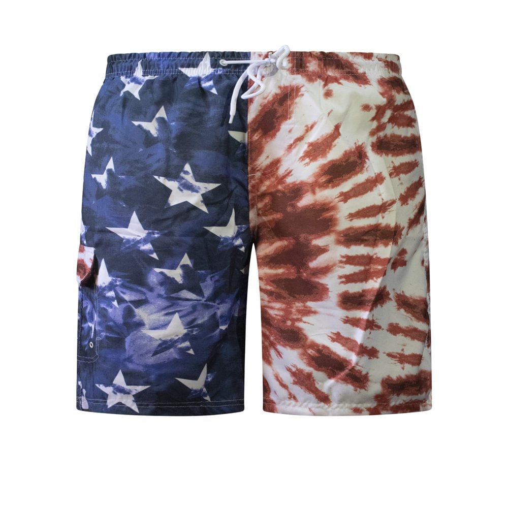 North 15 Men'S USA American Flag Quick Dry Swim Trunk Boardshorts with Cargo Pocket-7110-8-3Xl