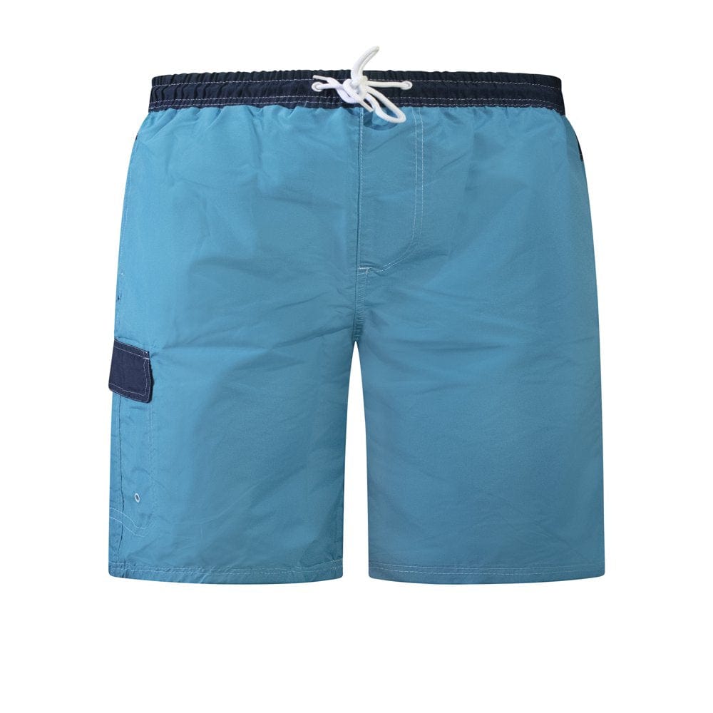 North 15 Mens Microfiber Tie Dye Print Swim Trunk with Cargo Pockets-7155-Grn-Blue-M