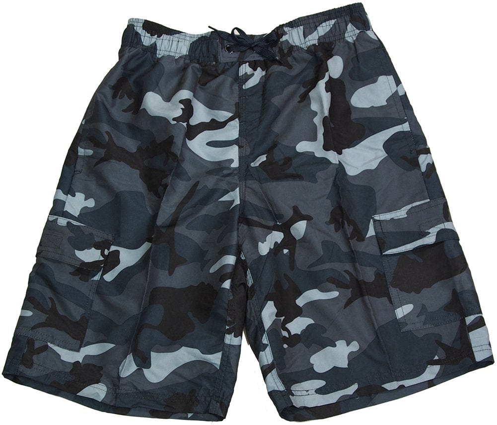 NORTY Mens Quick Dry Cargo Swim Trunks Adult Male Board Shorts Grey Camo L