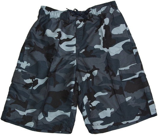NORTY Mens Quick Dry Cargo Swim Trunks Adult Male Board Shorts Grey Camo L