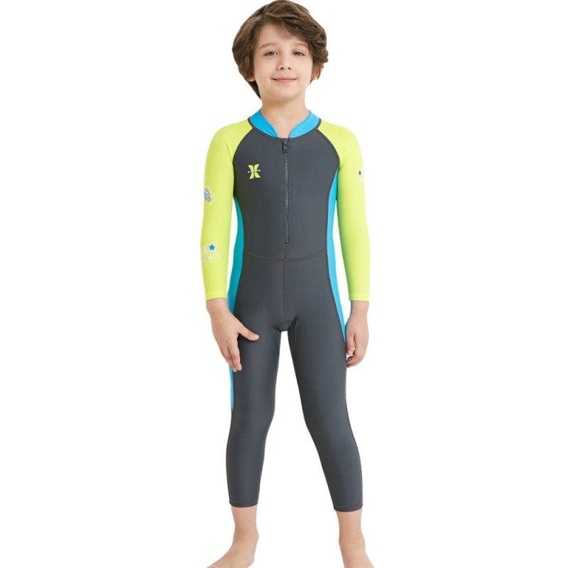 One-Piece Long Sleeves Kids Diving Suit Children Full Body Wetsuit Keep Warm Uv Protection Swimwear for Surfing Snorkeling Swim