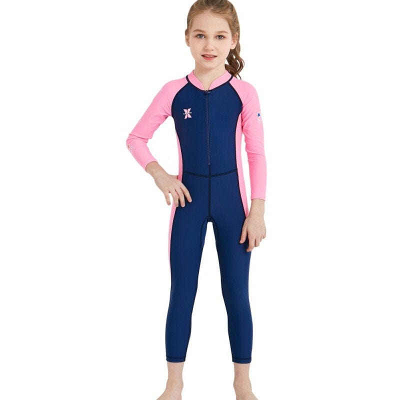 One-Piece Long Sleeves Kids Diving Suit Children Full Body Wetsuit Keep Warm Uv Protection Swimwear for Surfing Snorkeling Swim