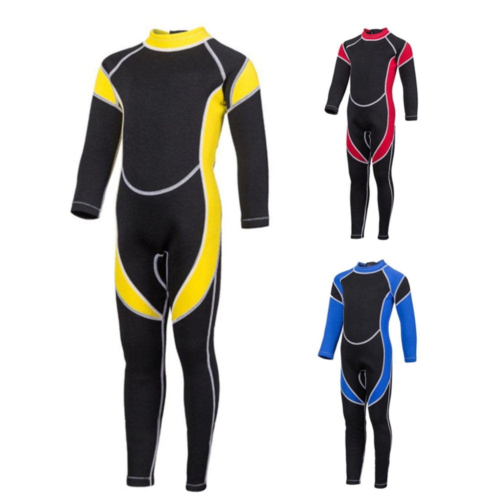 Porfeet Long Sleeves Kids Wetsuit Diving Suit Swimming Snorkeling Surfing Warm Swimwear,Yellow 6