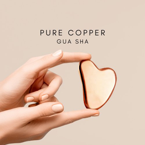 Pure Copper Gua Sha Tool Facial Massager Guasha Board Face Body Natural Massage