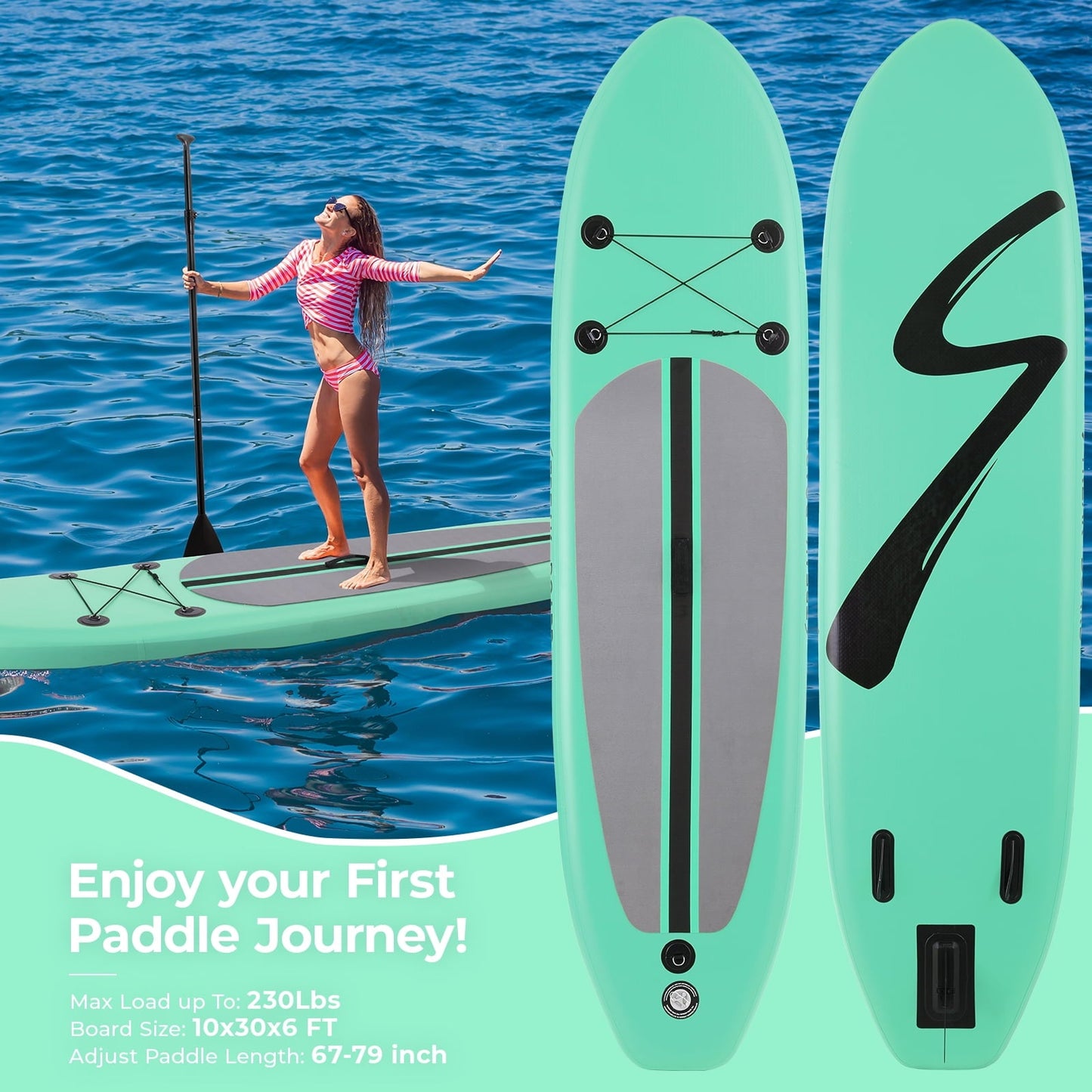 streakboard Inflatable Paddle Board Stand Up Paddle Board SUP with Complete Kit Non-Slip Deck