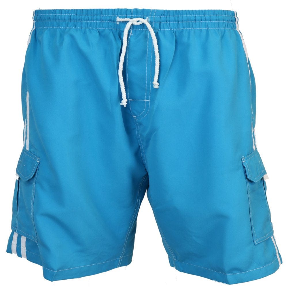 Surf Ave. Men'S Classic Long Swim Trunks No Grommets with Stripes and Five Pockets-Black-Medium