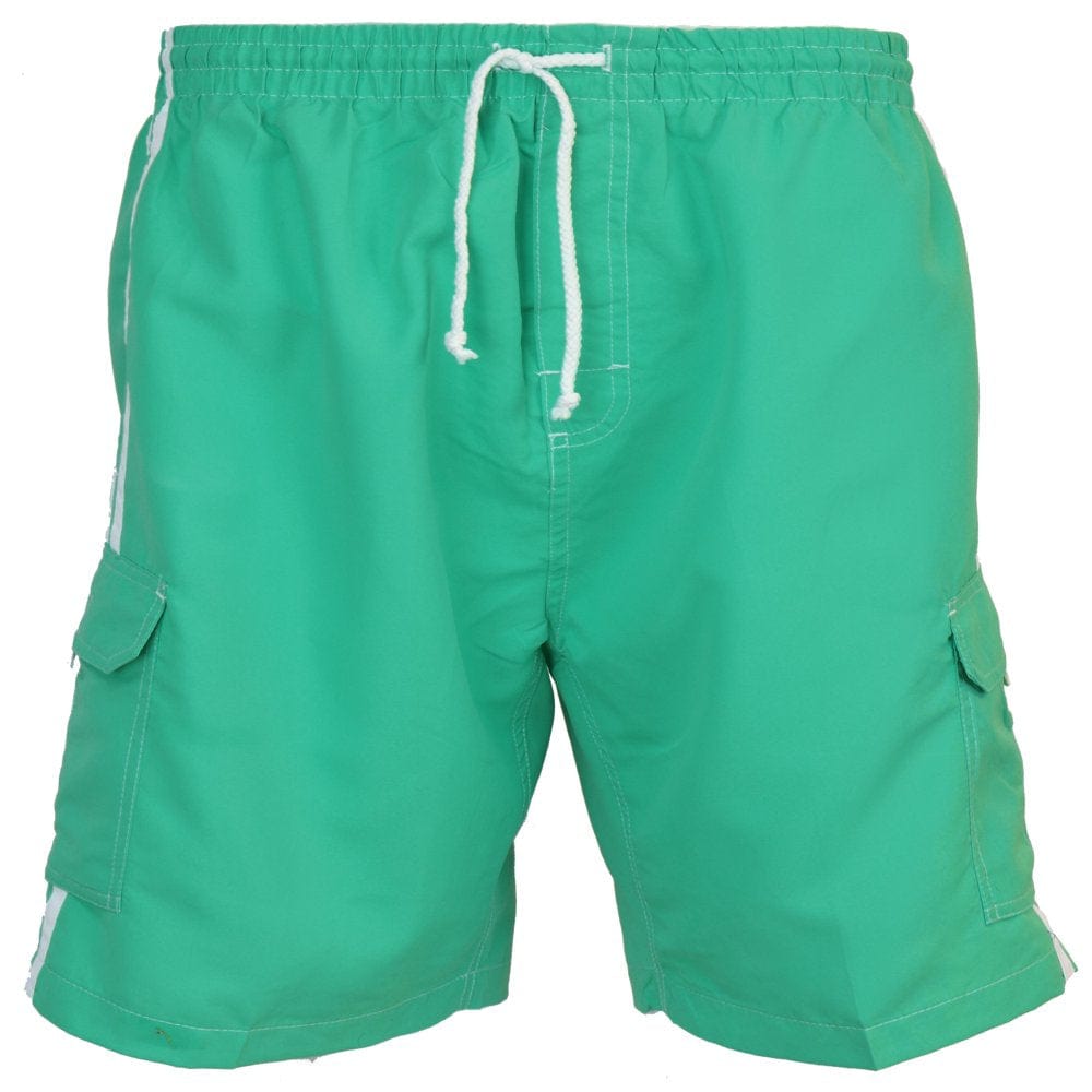 Surf Ave. Men'S Classic Long Swim Trunks No Grommets with Stripes and Five Pockets-Black-Medium