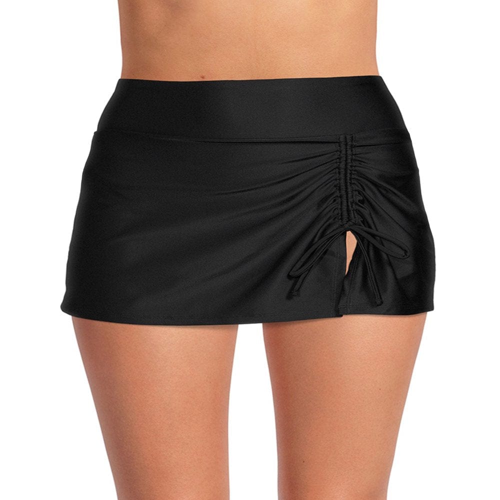 Time and Tru Women'S and Women'S plus Solid Adjustable Swim Skirt