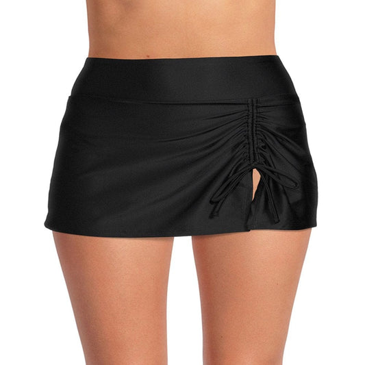 Time and Tru Women'S and Women'S plus Solid Adjustable Swim Skirt
