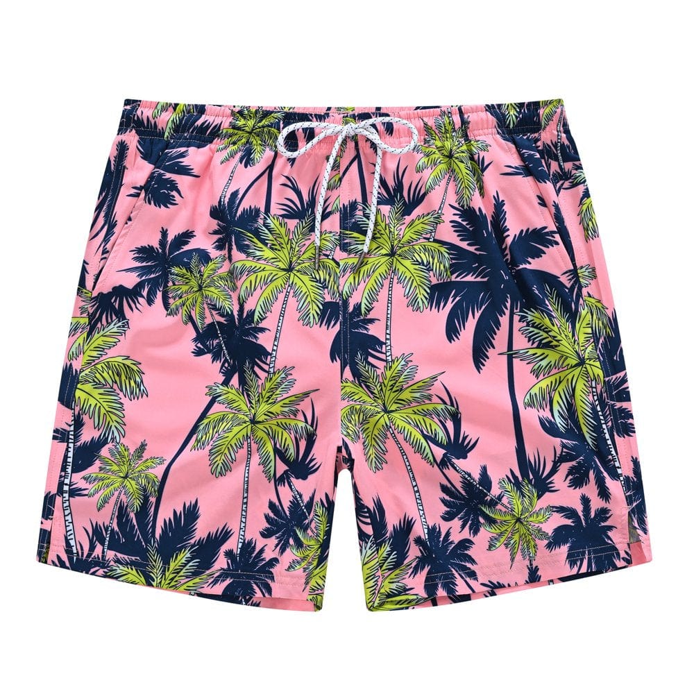 Yukaichen Men'S Swim Trunks Quick Dry Beach Shorts with Mesh Lining Coconuttree 30