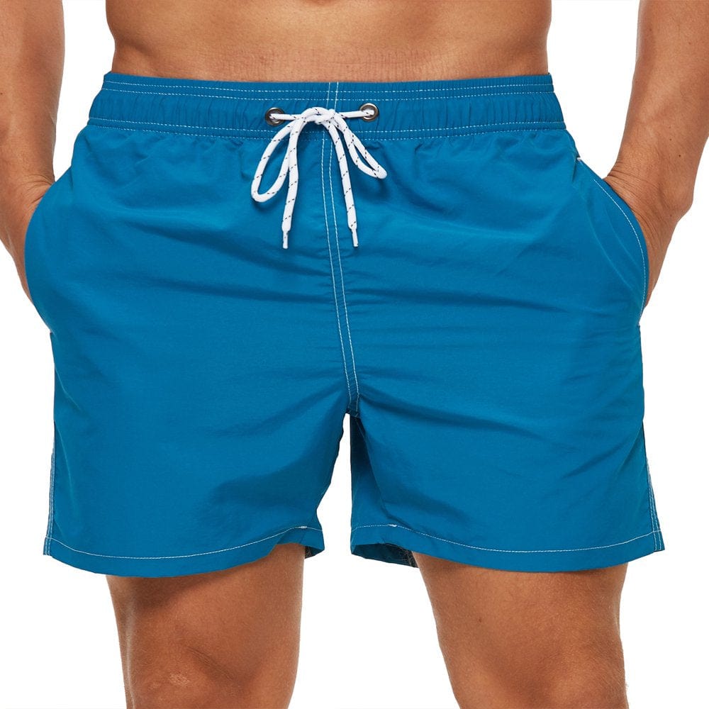 Yuyangdpb Men'S Swim Trunks Quick Dry Beach Shorts with Mesh Lining Blue 36