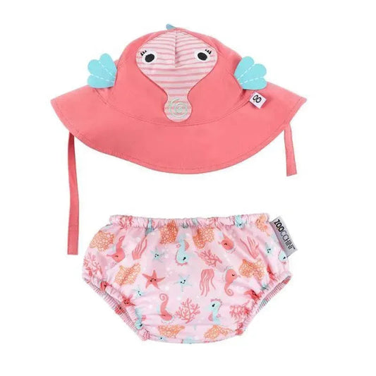 Zoocchini - Swim Diaper & Sun Hat Set, Sally The Seahorse